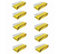 TENQUAN 10 Pcs Couverture de Survie Extra Large 210cm x 160cm - Kit de Survie Thermique Mylar Argent Doré pour Le Bivouac, Camping, Survivalisme - Premier Secours