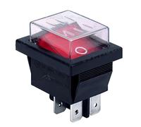 TENREV KCD4 Red 2 Position 4 Pins Power Pump on Off Interrupteur à Bascule Lumineux 16A 250VAC / 20A 125VAC for Les appareils commerciaux Accessoires de Rechange pour Tondeuse à Gazon