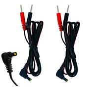 TENS Lot de 2 câbles d'électrode de rechange avec connecteurs à broches de 2 mm et prise de 2,35 mm compatibles avec les appareils TENS, EMS, NMES, IF et électrothérapie Healthcare World