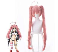 Tensei Shitara Slime Datta Ken Cosplay perruques Milim Nava Costume perruques rose queues de cheval rose résistant à la chaleur cheveux synthétiques jeu de rôle perruque