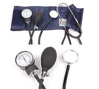 Tensiomètre Manuel Anéroïde avec Stéthoscope à Double Tête - Kit de Surveillance de la Pression Artérielle Professionnel - Brassard Adulte Haute Précision - Jauge en Métal et Crochet Intégré - Noir