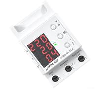 Tensions rail DIN 63 A avec protection d'écran LCD | Limites réglables, affichage LCD en temps réel, 230 V CA, montage sur rail DIN, plus précis pour l'algorithme rms