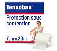 Tensoban - Bande de protection sous contention adhésive - Barrière protectrice sous les bandes de sport - 7 cm x 20 m, blanc