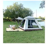 Tent 4 Man Pop Open in Three Seconds,Double Doors and Four Windows Family Tent with Living Area Light and Stable Large Tent for Camping