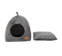 Tent de Chat, Chat igloo14x14x15 Pouces lit Semi-fermé lit à clôture avec Coussin Lavable Amovible Maison Non glissée de la Maison Chaton Doux et Chaud pour Chats intérieurs sous 5 kg
