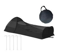 Tent de Filet de Camping Tente 1 Personne 220x105x75cm Oxford 210D PU Ouverture 2 Secondes Double Fermeture Éclair Toit Mesh Transparent Porte Téléphone 5 Sardines Sac Randonnée Camping