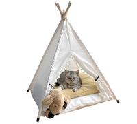 Tent de tente pour animaux de compagnie tente à chiens spacieuse semi-fermée Tent de chat non glissé amorti avec un mini pipe de chat sécurisé pour relaxer les fournitures pour animaux de compagnie d