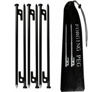 Tent Pegs Metal Wrought Iron Stakes Heavy Duty Awning Stakes Essential for Campers Pack of 6 Black 1 cm x 30 cm Backpackers for Camping Gazebo Securing Tents Carpet