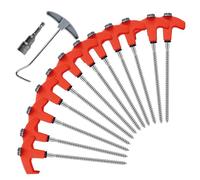 Tent Pegs, Tent Nails, Fluorescent Ground Pins, Hexagonal Screw Thread Design, Stable Secure Hold, Great for Beach, Greenhouse, Lawn, Canopy, Fence, and Netting Applications