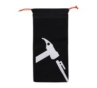 Tent Stake Bag, Tent Stick Organizer, Oxford Cloth Pouch, Drawstring Nail Storage, Compact Carrier for Beach Snow Sand Canopy Tarp Hammock Tie-Downs, Black, Medium, Large
