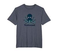 Tentacool Octopus Art | Graphique créature Marine fantaisiste T-Shirt, Homme Grandes Tailles, Bleu Chiné, 2X Tall