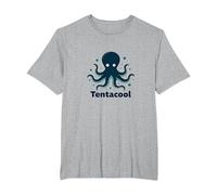 Tentacool Octopus Art | Graphique créature Marine fantaisiste T-Shirt, Homme Grandes Tailles, Gris Chiné, 2X Tall