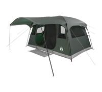 tente 10 personnes Vert armée Polyester et Acier | Polyester et acier, design pliable, toit en toile, fermetures éclair robustes, intérieur spacieux, adapté au camping d'été