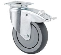 TENTE 2477 PJP 075 P40 roulette pivotante grise avec frein 75 mm