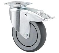 TENTE 2477 PJP 125 P50 roulette pivotante grise avec frein 125 mm