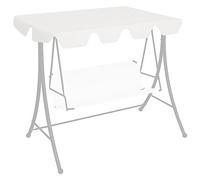 Tente à bascule imperméable - Toit de rechange pour balancelle - Blanc - 150/130 x 105/70 cm - Bâche de toit légère revêtue de PVC avec 2 tunnels en tissu pour balançoire de jardin
