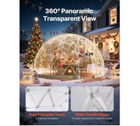 Tente à Bulle Dôme 2 9 x 1 7 m Tente Igloo Bulle Transparente Résistante 2 à 4 Personnes avec Fenêtres pour Extérieur Camping …