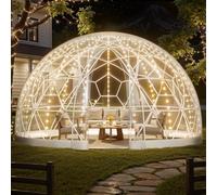 Tente à Bulles de dôme de Jardin, Igloo de dôme de Jardin de Serre Camping à Effet de Serre, Extérieur Géodésique Résistante aux Intempéries avec Couverture en PVC, Porte et fenêtres,pour Patios