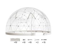 Tente à Bulles Dôme Transparente-Duoku-4 5 x 2 9 m-Tente Igloo de Jardin Durable-Capacité de 10 à 14 Personnes-avec Fenêtres