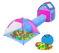 TENTE ACTIVITE - TUNNEL ACTIVITE - TECTAKE - Tente Enfant Tunnel de Jeux + 200 Balles - Bleu