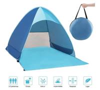 Tente Anti UV Abri de Plage Portable 2-3 Personnes Facile à Transporter