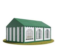 Tente Barnum de Réception 3x6 m Bâches PVC 750 N Vert-Blanc Cadre de Sol Jardin
