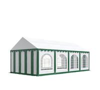 Tente Barnum de Réception 3x8 m Bâches PVC 750 N Vert-Blanc Cadre de Sol Jardin