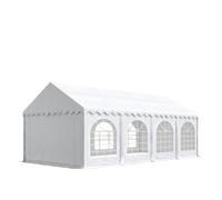 Tente Barnum de Réception 4x8 m Bâches PVC 750 N Blanc Cadre de Sol Jardin