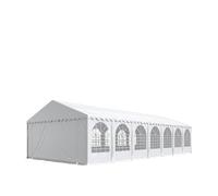 Tente Barnum de Réception 6x14 m Bâches PVC 750 N Blanc Cadre de Sol Jardin