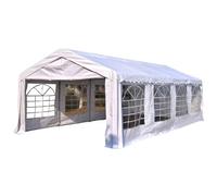 Outsunny Tente barnum réception 798×392×280 cm polyéthylène acier galvanisé 8 fenêtres Blanc