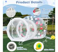 Tente bulle gonflable avec ballons, 3m, transparente, type villa de villégiature, dôme transparent, imperméable, chambre d'hôtel bulle touristique pour fêtes 3MDia-10ft