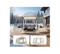 Tente bulle pop-up dôme Transparente 12-15 personnes 4,58x4,3 m Beige