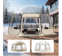 VEVOR Tente Bulle Pop-up, 4,58 x 4,32 m, Tente Igloo Dôme de Jardin pour 12-15 Personnes, Abri de Camping d'Extérieur Transparent avec Fenêtres, Imperméable et Résistante aux UV, Vue Panoramique 540°
