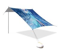 Tente cabane de plage Princesse bleue UPF50+ Protection imperméable Portable avec pelle à sable pour camping, pêche, divertissement dans le jardin ou pique-niques