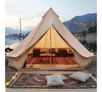 Tente cloche en toile, 6 m, tente de yourte de camping 4 saisons avec raccordement au poêle