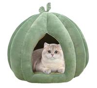Tente couverte pour - Diamètre moyen, tanière pour animaux de courge | festive, cabane pour animaux de compagnie en polaire thermique | Cachette d'hivernage pour chat, abri intérieur, tapis de co