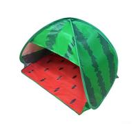 Tente d'appui-tête pour plage pare-soleil et protection contre les courants d'air d'intérieur avec fente pour téléphone et sac de rangement compact (tissu enduit d'argent pastèque)