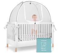 Tente de berceau en maille respirante pour empêcher bébé de grimper, auvent avec fermeture éclair autobloquante et loquet de sécurité, filet de berceau pour garder bébé à l'intérieur, housse de