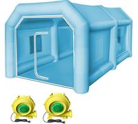 Tente de cabine de peinture gonflable VEVOR, tente de cabine de peinture gonflable individuelle 750 W + 350 W, toile 210D Oxford, 4 x 2,5 x 2,2 m, bleu, parking