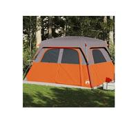vidaXL Tente de cabine familiale 6 personnes – imperméable – Gris/Orange