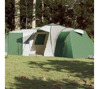 Tente de Camping 12 Personnes Auvent Abri Gris et Orange Imperméable vidaXL