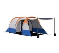 Tente de camping 2-3 pers. porche étanche 2000 mm 3 portes sac de transport orange