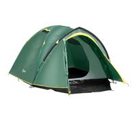Tente De Camping 2-3 Personnes Montage Facile 2 Portes Fenêtres Dim. 3,25l X 1,83l X 1,3h M Fibre Verre Polyester Pe Vert