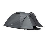 Tente De Camping 2-3 Personnes Montage Facile 2 Portes Fenêtres Dim. 3,25l X 1,83l X 1,3h M Fibre Verre Polyester Pe Gris