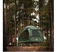 Tente de camping 2 personnes - SOBUY - 193x145x185 cm - Vert - 4 en 1 - Sac de transport avec roues