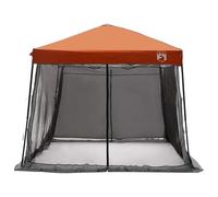 Tente de camping 2 pièces gris et orange en taffetas et tissu avec hauteur debout, respirante et coupe-vent, idéale pour l'extérieur, le camping, la plage, le trekking et les festivals