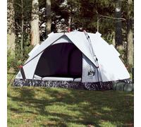 Tente de Camping 3 Personnes dôme à libération Rapide imperméable 210x200x135cm Portable légère avec E-Port Tissu occultant Blanc pour randonnée familiale et Festival