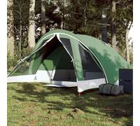 Tente de Camping 4 Personnes,Imperméable et Résistante,Polyester 185T avec Revêtement PU,Double Toit Amovible,Tente Familiale ou Tente Trek,2 Entrées,Auvent Intégré,Vert, 275 x 183/303 x 140 cm