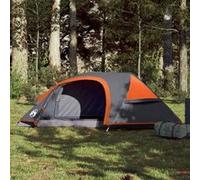 Tente de camping à dôme 1 personne orange imperméable Noir G