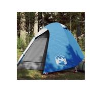 Tente de Camping 4 Personnes Auvent Abri Randonnée Bleu Imperméable vidaXL